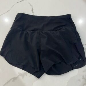 Lulu lemon black shorts with detailing on bottom